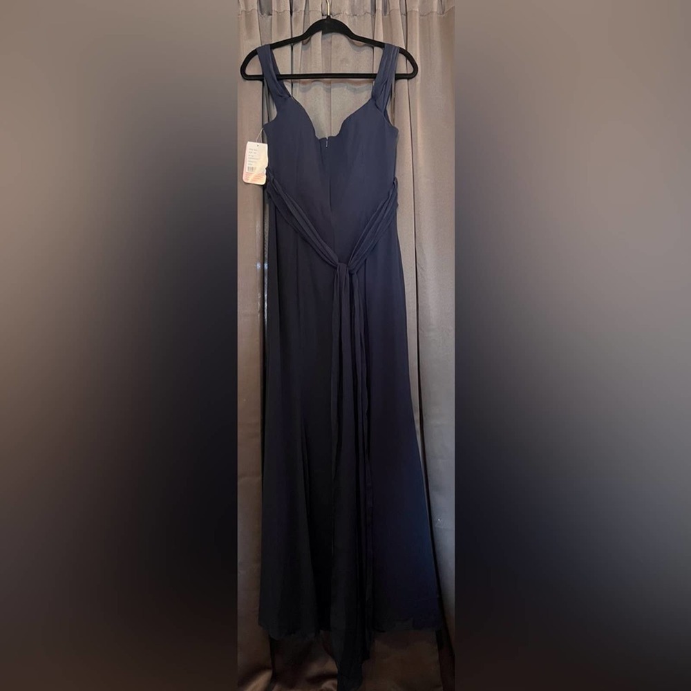 Social Bridesmaid Off The Shoulder Criss Cross Bodice Trumpet Gown - Picture 6 of 7